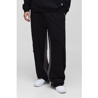 Jogginghose mit weitem Bein und Herz-Applikation - Schwarz - S, Schwarz von boohooman