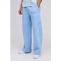 Jogginghose mit weitem Bein und Naht-Detail - Blau - L, Blau von boohooman