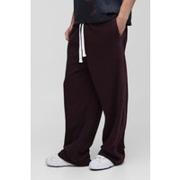 Jogginghose mit weitem Bein und Naht-Detail - Braun - L, Braun von boohooman