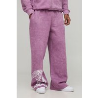 Jogginghose mit weitem Bein und Print von boohooman