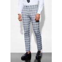 Karierte Skinny Anzughose - Grau - 32R, Grau von boohooman