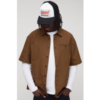 Kariertes Oversize Hemd mit Tasche - Gelb - XS, Gelb von boohooman