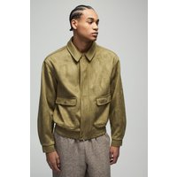 Kastige Harrington-Jacke aus Wildlederimitat mit Utility-Taschen - Grün - XS, Grün Kastige Harrington-Jacke aus Wildlederimitat mit Utility-Taschen - Grün - XS, Grün von boohooman