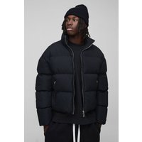 Kastige Man Steppjacke in Schwarz mit Trichterkragen - XS, Schwarz Kastige Man Steppjacke in Schwarz mit Trichterkragen - XS, Schwarz von boohooman