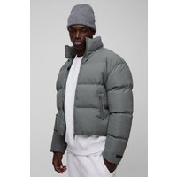 Kastige Man Steppjacke mit Trichterkragen in Grau - XS, Grau Kastige Man Steppjacke mit Trichterkragen in Grau - XS, Grau von boohooman