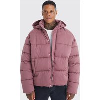 Kastige Nylon-Steppjacke in Knitteroptik von boohooman