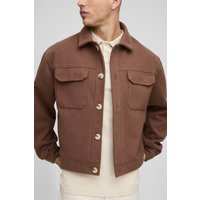 Kastige Oversize Harrington-Jacke - Braun - XS, Braun Kastige Oversize Harrington-Jacke - Braun - XS, Braun von boohooman