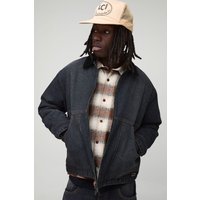 Kastige Oversize Jeansjacke - Grau - S, Grau Kastige Oversize Jeansjacke - Grau - S, Grau von boohooman