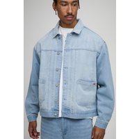 Kastige Oversize Jeansjacke - stonewash - L, stonewash Kastige Oversize Jeansjacke - stonewash - L, stonewash von boohooman