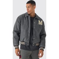 Kastige PU-Jacke in Grau - XS, Grau Kastige PU-Jacke in Grau - XS, Grau von boohooman