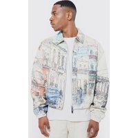 Kastige Twill Harrington-Jacke - Beige - XS, Beige Kastige Twill Harrington-Jacke - Beige - XS, Beige von boohooman