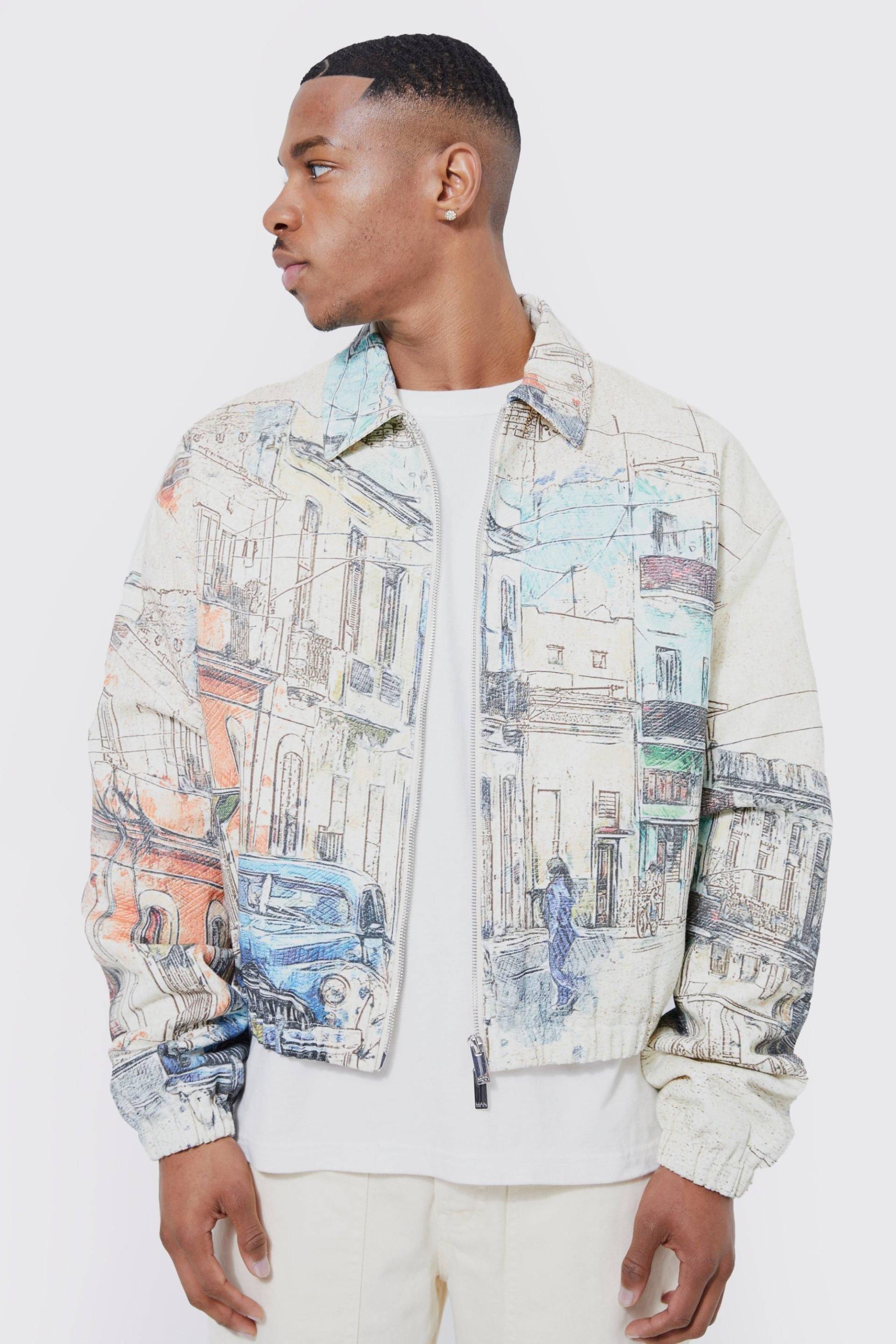 Kastige Twill Harrington-Jacke - Beige - XS, Beige Kastige Twill Harrington-Jacke - Beige - XS, Beige von boohooman