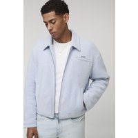 Kastige strukturierte Harrington-Jacke - Blau - XS, Blau Kastige strukturierte Harrington-Jacke - Blau - XS, Blau von boohooman
