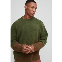 Kastiger Bouclee-Pullover mit Farbverlauf - Khaki - M, Khaki von boohooman