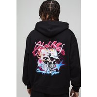 Kastiger Hoodie mit Official Totenkopf Print - Schwarz - XS, Schwarz Kastiger Hoodie mit Official Totenkopf Print - Schwarz - XS, Schwarz von boohooman