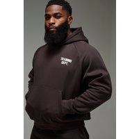 Kastiger Man Active Training Dept Hoodie - Braun - 2XL, Braun von boohooman