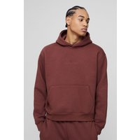 Kastiger Oversize BM Signature Hoodie - Braun - L, Braun von boohooman