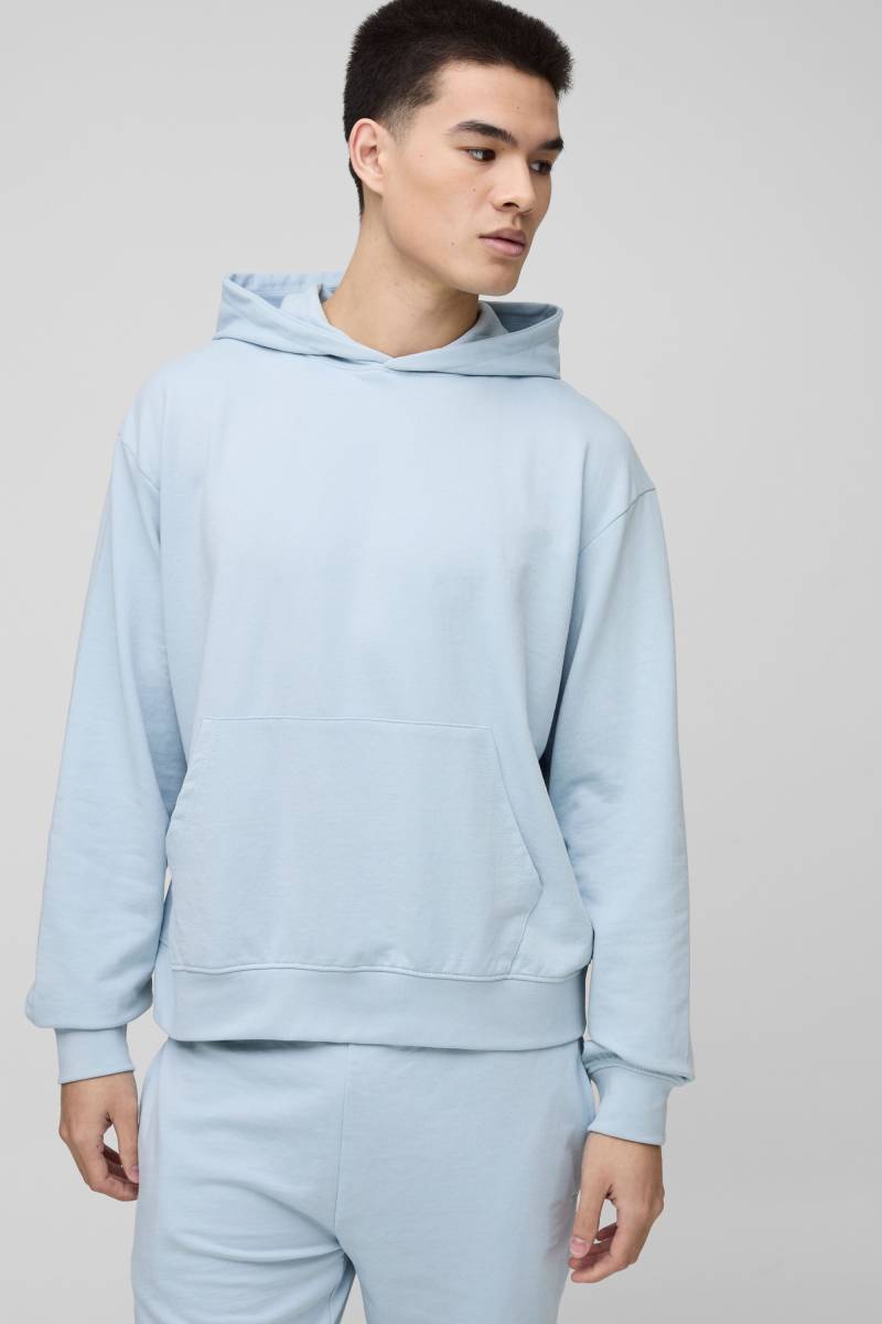 Kastiger Oversize Basic Hoodie - Blau - XS, Blau Kastiger Oversize Basic Hoodie - Blau - XS, Blau von boohooman