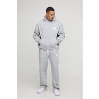 Kastiger Oversize Hoodie mit Moto-Print & Jogginghose von boohooman