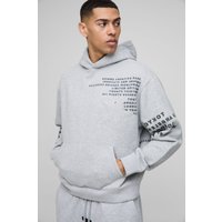 Kastiger Oversize Hoodie mit Stern-Applikation - Grau - M, Grau von boohooman