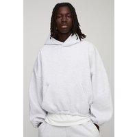 Kastiger Oversize Hoodie mit elastischem Saum und Fledermaus-Ärmeln - Grau - XS, Grau von boohooman