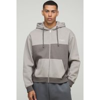 Kastiger Oversize Man Hoodie mit Reißverschluss - Grau - XS, Grau Kastiger Oversize Man Hoodie mit Reißverschluss - Grau - XS, Grau von boohooman