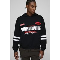 Kastiger Oversize Moto-Hoodie in Waffeloptik - Schwarz - XS, Schwarz Kastiger Oversize Moto-Hoodie in Waffeloptik - Schwarz - XS, Schwarz von boohooman