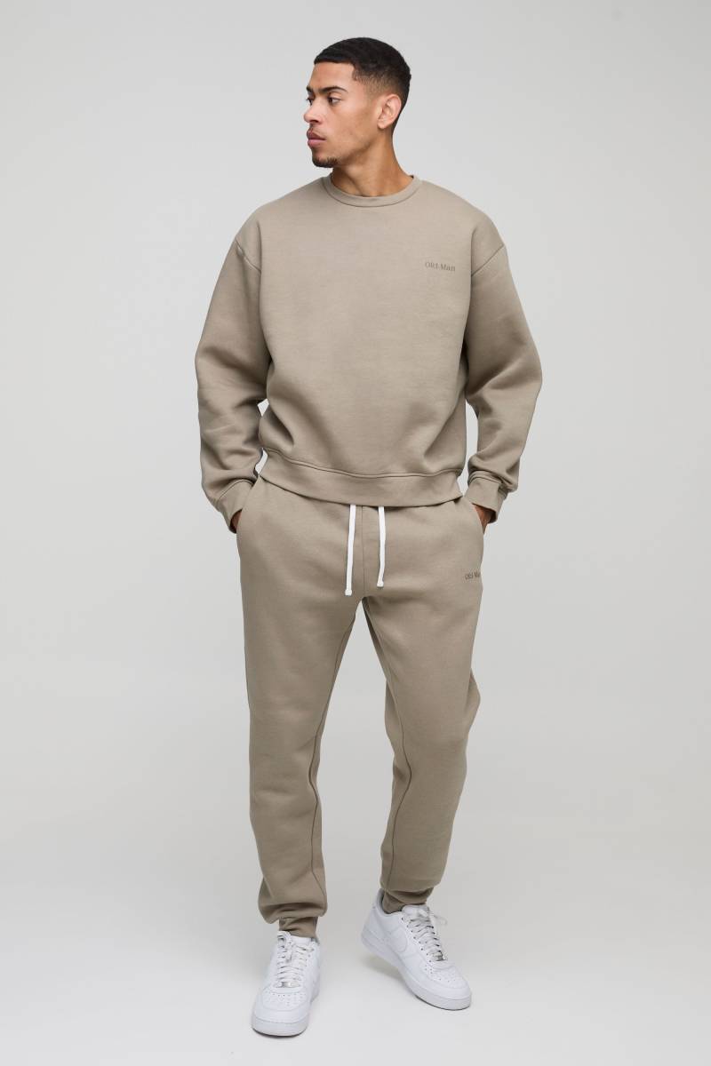 Kastiger Oversize Official Man Sweatshirt-Trainingsanzug - Grau - L, Grau von boohooman