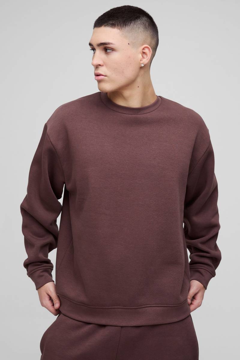 Kastiger Oversize Official Man Trainingsanzug mit Kapuze - Braun - XS, Braun von boohooman