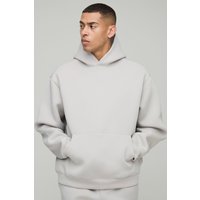 Kastiger Oversize Scuba-Hoodie - Grau - XS, Grau Kastiger Oversize Scuba-Hoodie - Grau - XS, Grau von boohooman
