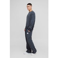 Kastiger Oversize Sweatshirt-Trainingsanzug in Waffeloptik Kastiger Oversize Sweatshirt-Trainingsanzug in Waffeloptik von boohooman