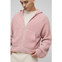 Kastiger gerippter Hoodie - Rosa - XS, Rosa Kastiger gerippter Hoodie - Rosa - XS, Rosa von boohooman