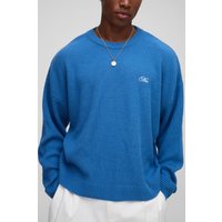 Kastiger gerippter Oversize Man Pullover - Blau - XS, Blau Kastiger gerippter Oversize Man Pullover - Blau - XS, Blau von boohooman