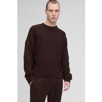 Kastiger gerippter Oversize Pullover - Braun - M, Braun von boohooman