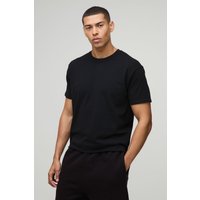 Kastiges Basic Oversize Rundhals T-Shirt - Schwarz - M, Schwarz von boohooman