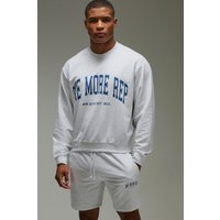 Kastiges Man Active Oversize Sweatshirt & Shorts - Grau - 2XL, Grau von boohooman