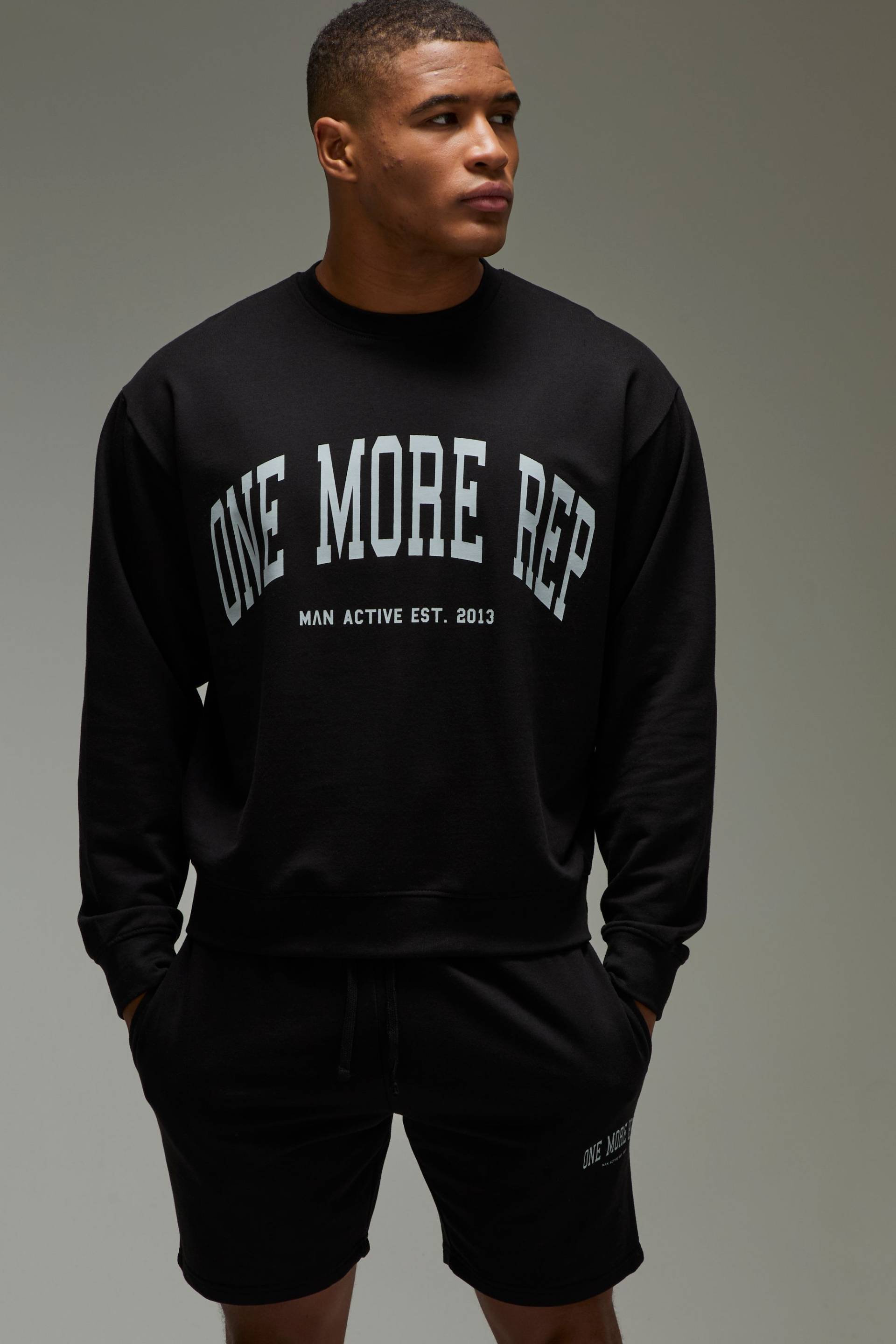 Kastiges Man Active Oversize Sweatshirt & Shorts von boohooman