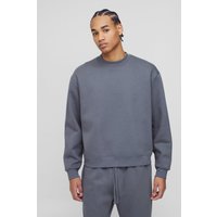 Kastiges Oversize Basic Sweatshirt - Grau - M, Grau Kastiges Oversize Basic Sweatshirt - Grau - M, Grau von boohooman