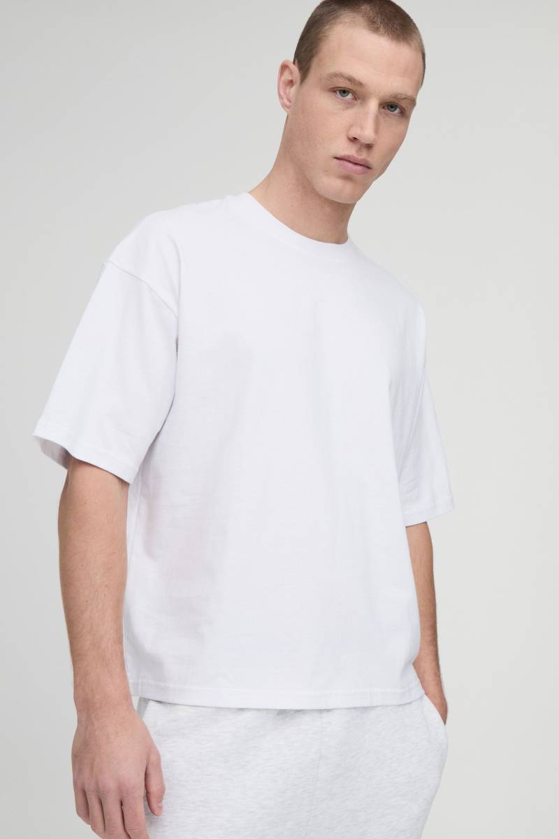 Kastiges Oversize Basic T-Shirt - Weiß - L, Weiß von boohooman