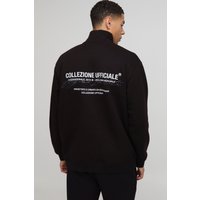 Kastiges Oversize Collection Sweatshirt mit Reißverschluss und Trichterkragen - Schwarz - L, Schwarz von boohooman