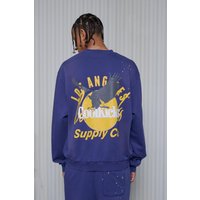 Kastiges Oversize Coolkicks Sweatshirt - Blau - S, Blau von boohooman