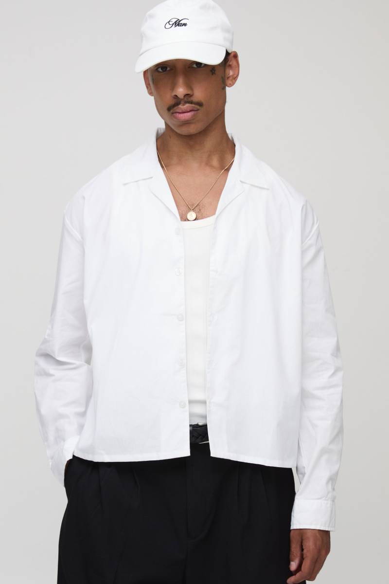 Kastiges Oversize Hemd - Weiß - M, Weiß Kastiges Oversize Hemd - Weiß - M, Weiß von boohooman