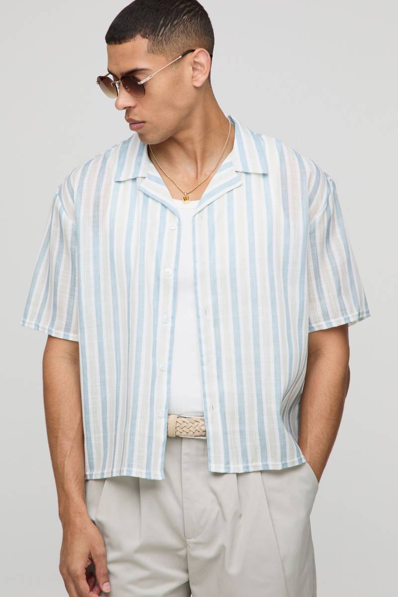 Kastiges Oversize Hemd mit Streifen von boohooman