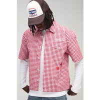Kastiges Oversize Hemd mit Taschen-Detail - Rot - XS, Rot von boohooman