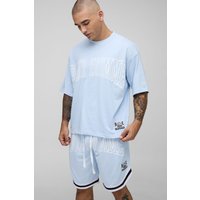 Kastiges Oversize Homme Basketball-Shorts-Set - Blau - XS, Blau Kastiges Oversize Homme Basketball-Shorts-Set - Blau - XS, Blau von boohooman