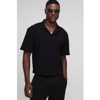 Kastiges Oversize Man Seersucker Hemd in Knitteroptik von boohooman