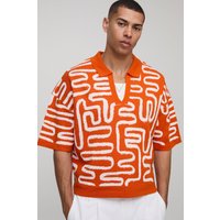Kastiges Oversize Poloshirt - Orange - M, Orange Kastiges Oversize Poloshirt - Orange - M, Orange von boohooman