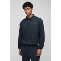 Kastiges Oversize Rugby-Sweatshirt - Grau - L, Grau von boohooman
