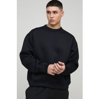 Kastiges Oversize Scuba Sweatshirt - Schwarz - XS, Schwarz Kastiges Oversize Scuba Sweatshirt - Schwarz - XS, Schwarz von boohooman