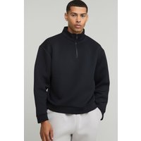 Kastiges Oversize Scuba-Sweatshirt mit Reißverschluss von boohooman